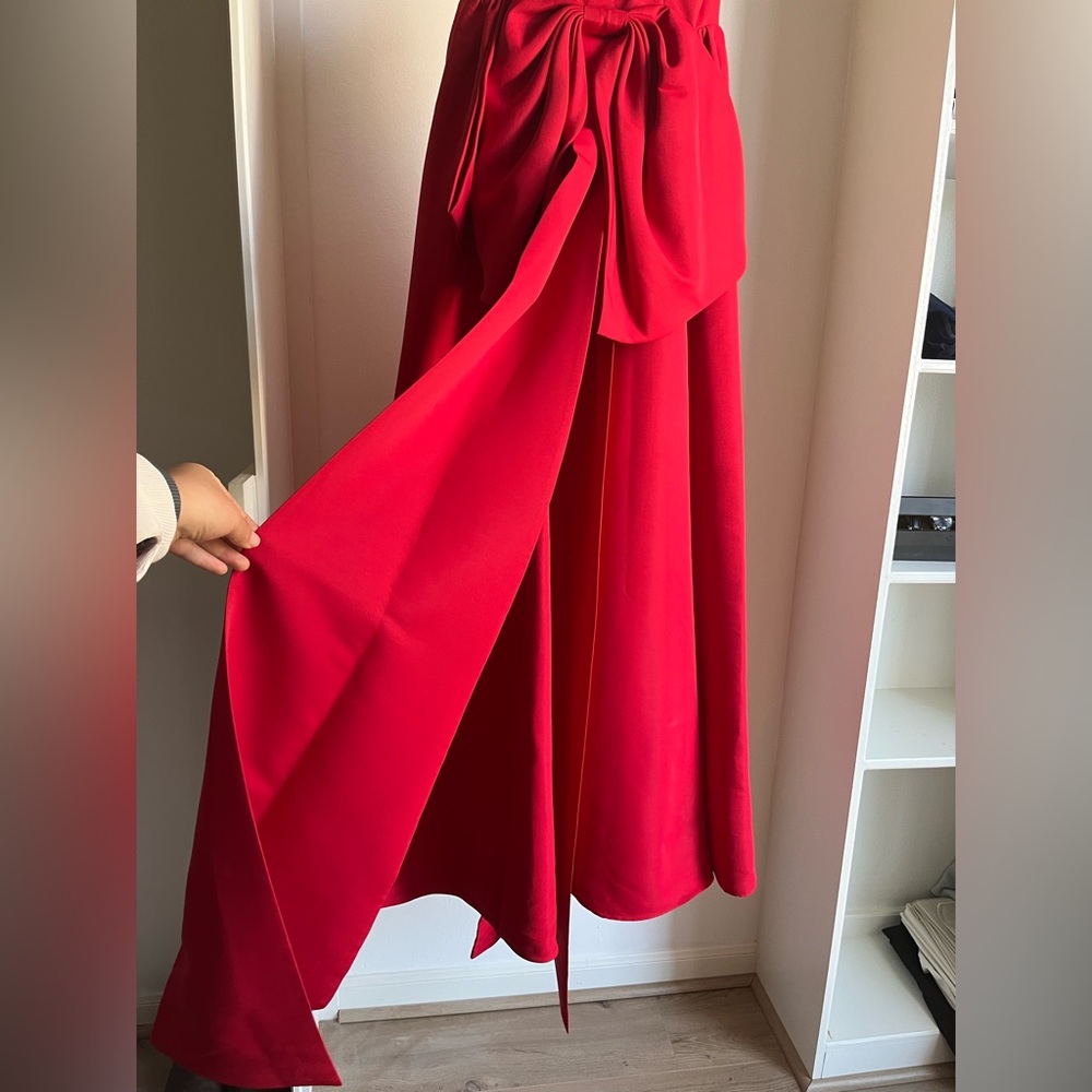 Sachin + Babi Red Bow-Back Evening Gown - Picture 13 of 16